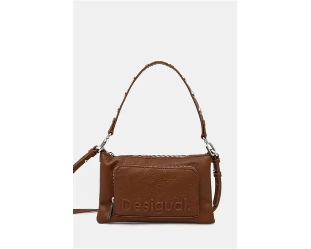 Desigual poseta HALF LOGO FW24 MONIC culoarea maro, 24WAYP02