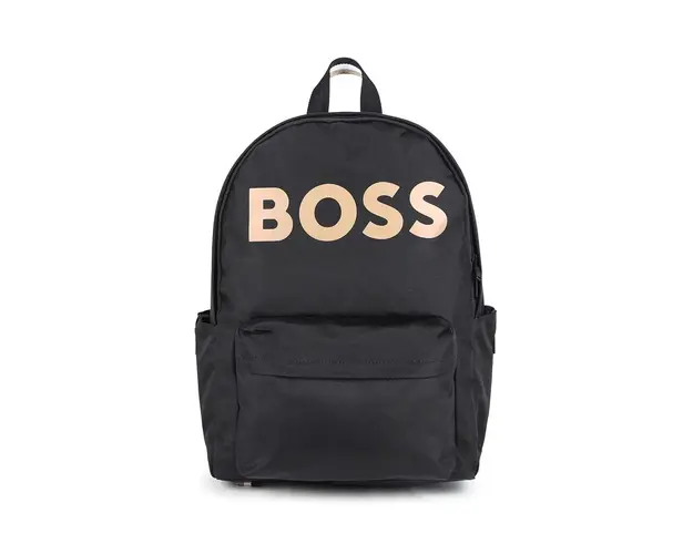BOSS ghiozdan copii culoarea negru, mare, cu imprimeu, J51587
