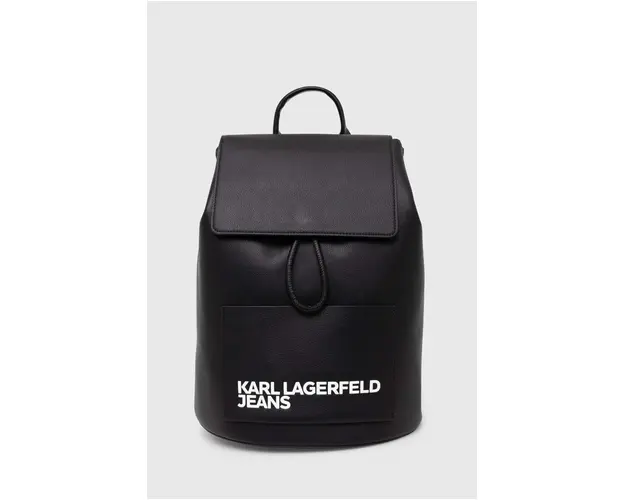 Karl Lagerfeld Jeans rucsac femei, culoarea negru, mare, cu imprimeu, 245J3011
