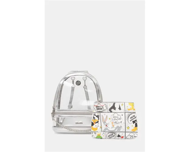 Aldo rucsac LTBACKPACK x Looney Tunes femei, culoarea argintiu, mic, modelator, 13833661