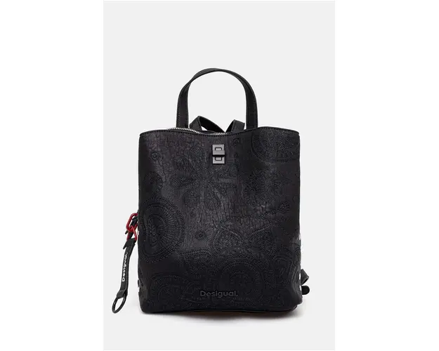Desigual rucsac DEJAVU SUMY MINI femei, culoarea negru, mic, cu imprimeu, 24WAKP02