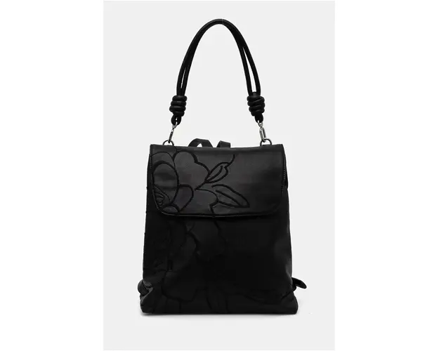 Desigual rucsac KELLER HAMPTON femei, culoarea negru, mic, cu imprimeu, 24WAKP17