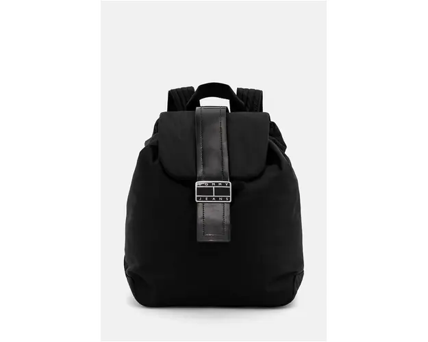 Tommy Jeans rucsac femei, culoarea negru, mare, neted, AW0AW16514