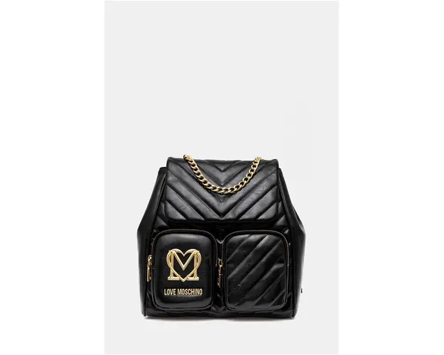 Love Moschino rucsac femei, culoarea negru, mic, neted, JC4325PP0L