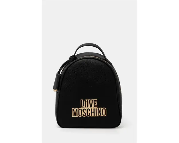 Love Moschino rucsac femei, culoarea negru, mic, cu imprimeu, JC4338PP0L