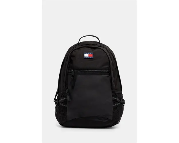 Tommy Jeans rucsac barbati, culoarea negru, mare, neted, AM0AM12611