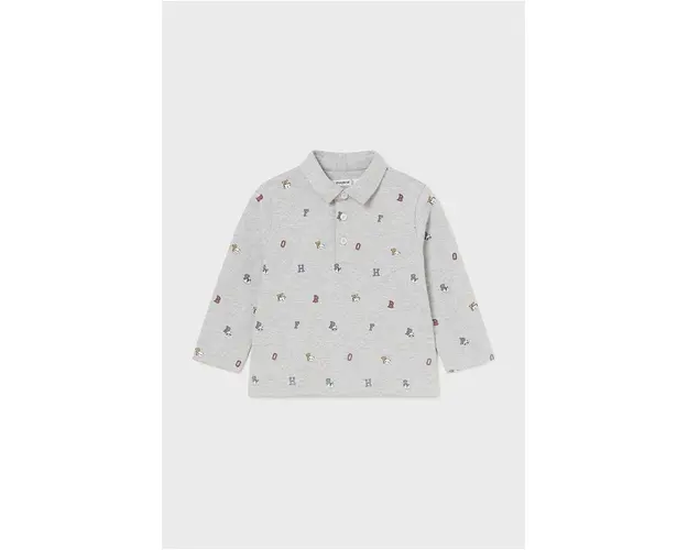 Mayoral tricouri polo din bumbac pentru bebelusi culoarea gri, modelator, 2182