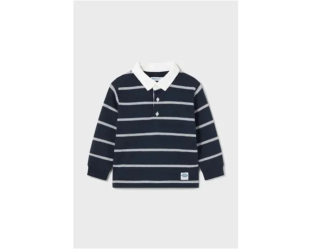 Mayoral tricou polo copii culoarea albastru marin, modelator, 2185