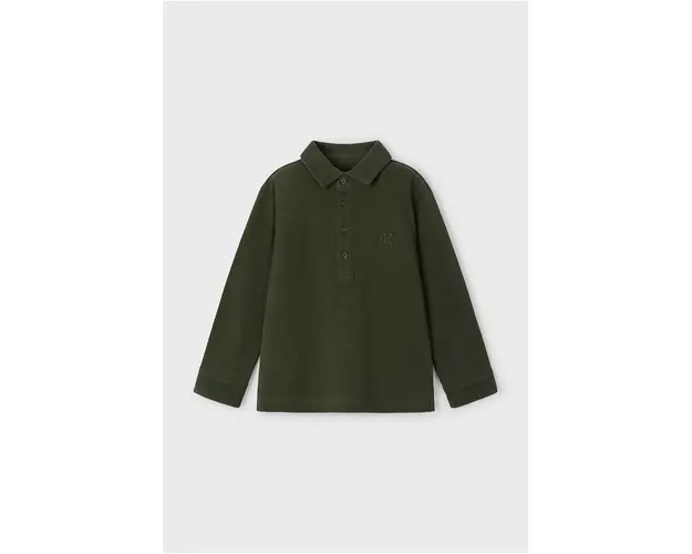 Mayoral tricouri polo din bumbac pentru copii culoarea verde, neted, 4101