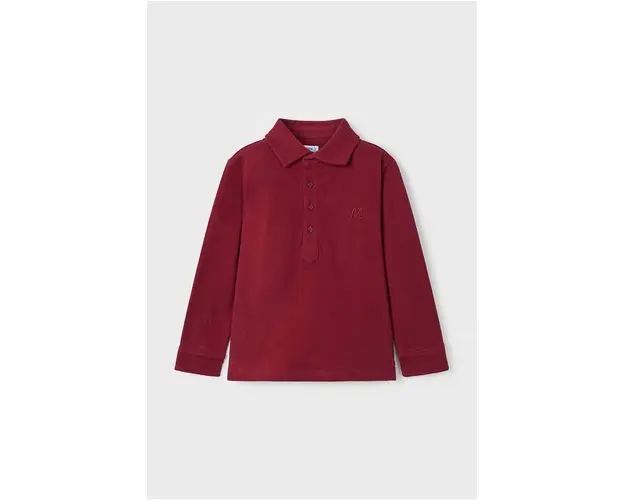 Mayoral tricouri polo din bumbac pentru copii culoarea bordo, neted, 4101