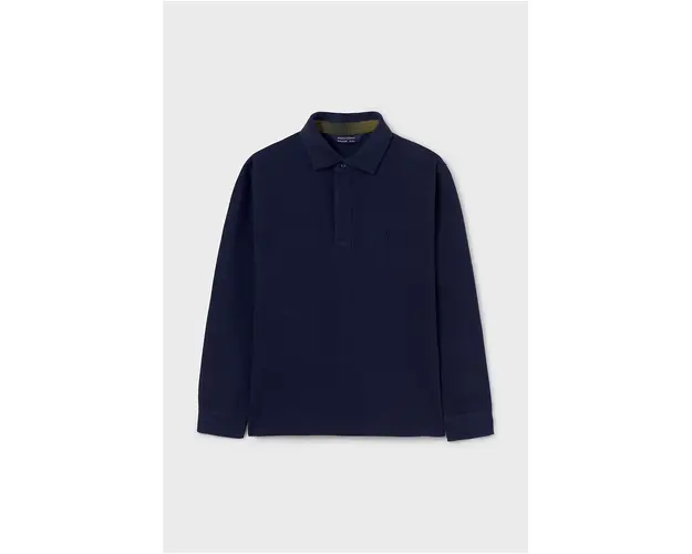 Mayoral tricouri polo din bumbac pentru copii culoarea albastru marin, neted, 7104