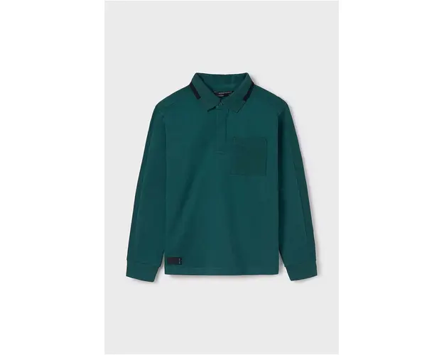 Mayoral tricou polo copii culoarea verde, neted, 7105