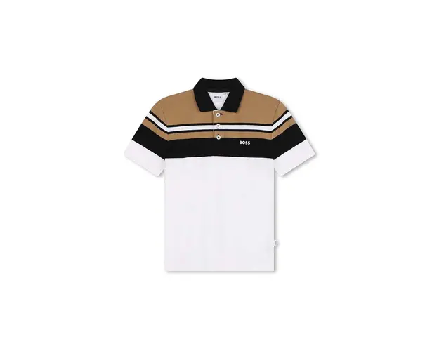BOSS tricou polo copii culoarea alb, modelator, J51173