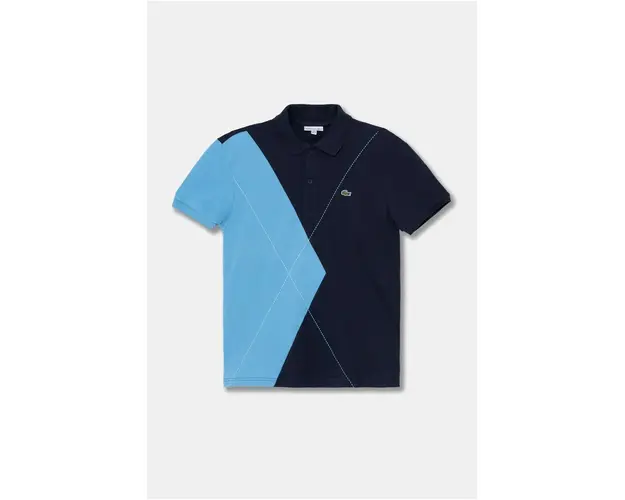 Lacoste tricouri polo din bumbac pentru copii culoarea albastru marin, modelator, PJ2475
