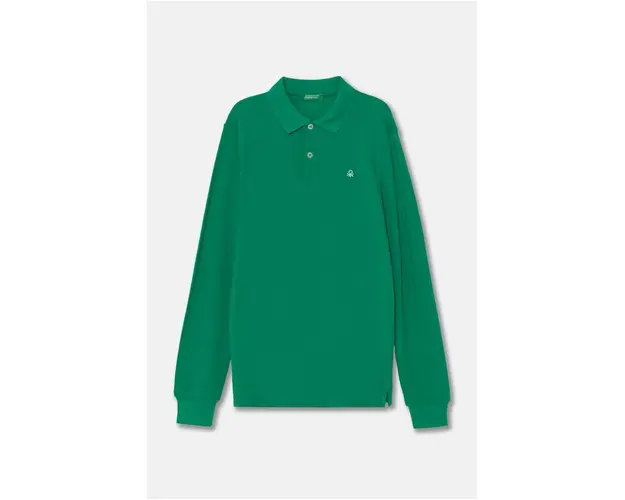 United Colors of Benetton longsleeve din bumbac pentru copii culoarea verde, neted, 3089C300Z