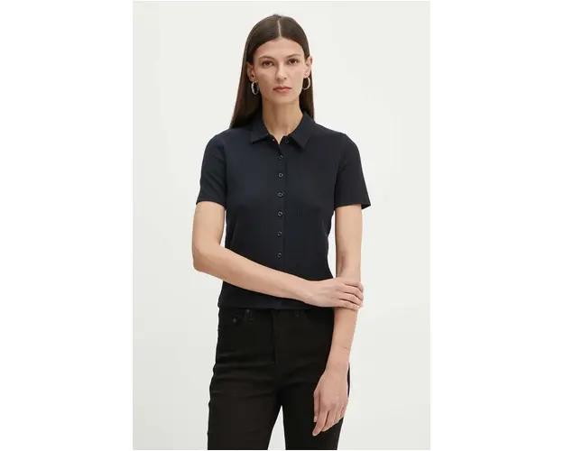 Levi's tricou polo femei, culoarea negru, A9342