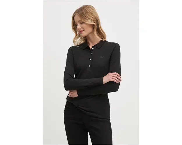 Lacoste longsleeve femei, culoarea negru, PF5464
