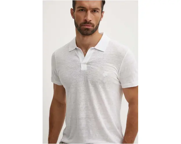 Vilebrequin polo din in PYRAMID culoarea alb, neted, PYRE9O00