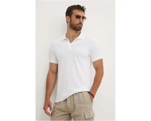 Vilebrequin polo de bumbac PALATIN culoarea alb, neted, PLTH2N00