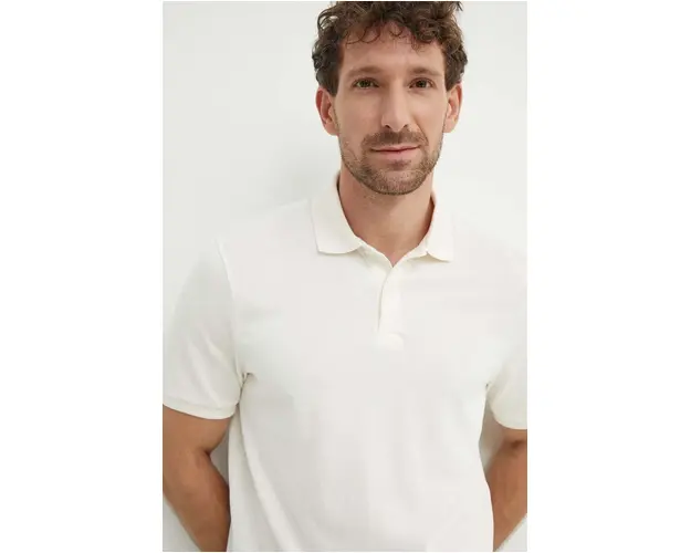 Marc O'Polo polo de bumbac culoarea bej, neted, 426214453244
