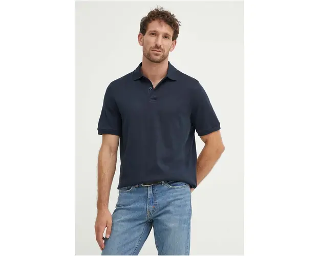 Marc O'Polo polo de bumbac culoarea albastru marin, neted, 426214453244