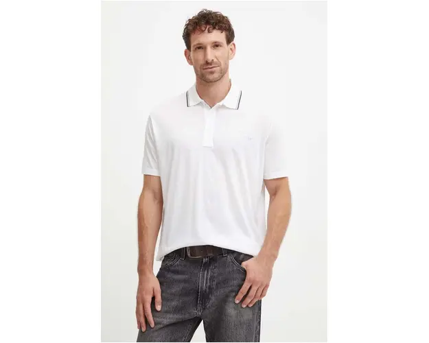 Paul&Shark polo de bumbac culoarea bej, cu imprimeu, 14311713