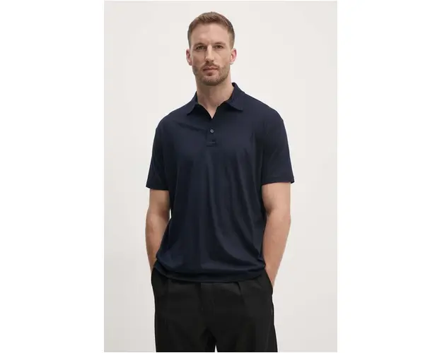 Paul&Shark tricou polo barbati, culoarea albastru marin, neted, 14311734