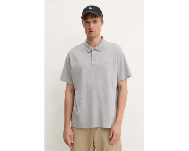 Levi's polo de bumbac culoarea gri, neted, A6735