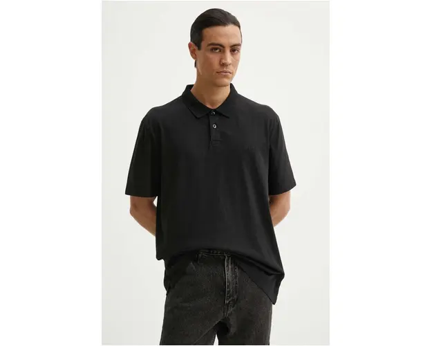 Levi's polo de bumbac culoarea negru, neted, A6735