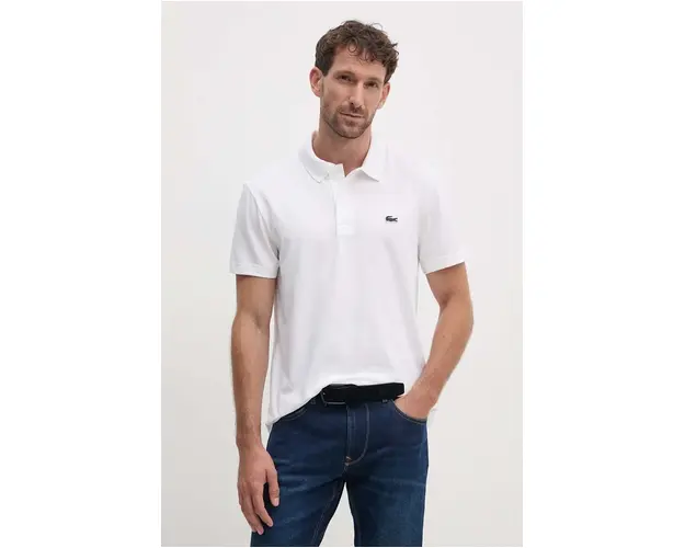 Lacoste tricou polo barbati, culoarea bej, neted, DH5522