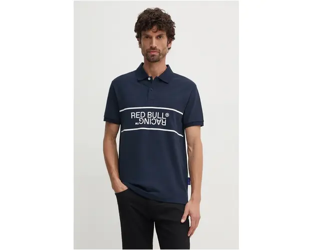 Pepe Jeans tricou polo Red Bull Racing x Pepe Jeans barbati, culoarea bleumarin, cu imprimeu, RM540004