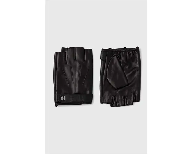 Karl Lagerfeld manusi de piele barbati, culoarea negru, 245M3601