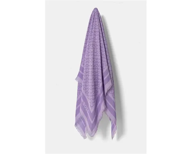 BOSS o esarfa de matase culoarea violet, 50521800