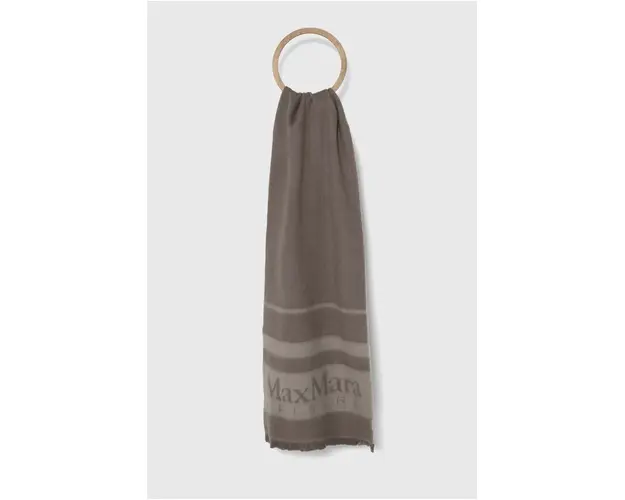 Max Mara Leisure esarfa de lana culoarea gri, modelator, 2426546028600