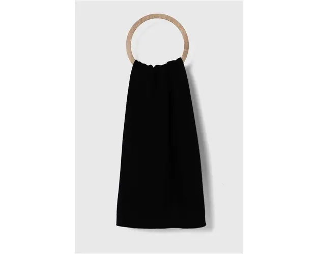 IRO esarfa de casmir culoarea negru, neted, WP52MALIA