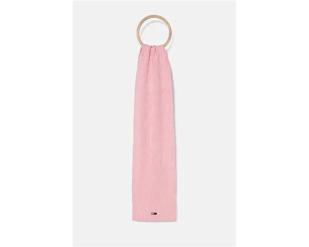 Tommy Jeans esarfa din bumbac culoarea roz, neted, AW0AW16779