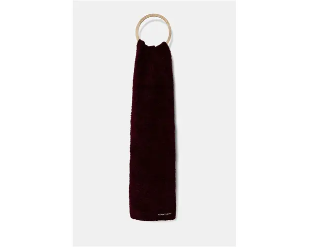 Tommy Jeans esarfa din amestec de lana culoarea bordo, neted, AW0AW16789