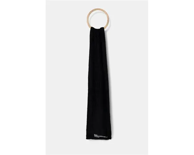 Karl Lagerfeld Jeans fular femei, culoarea negru, cu imprimeu, 246J3302