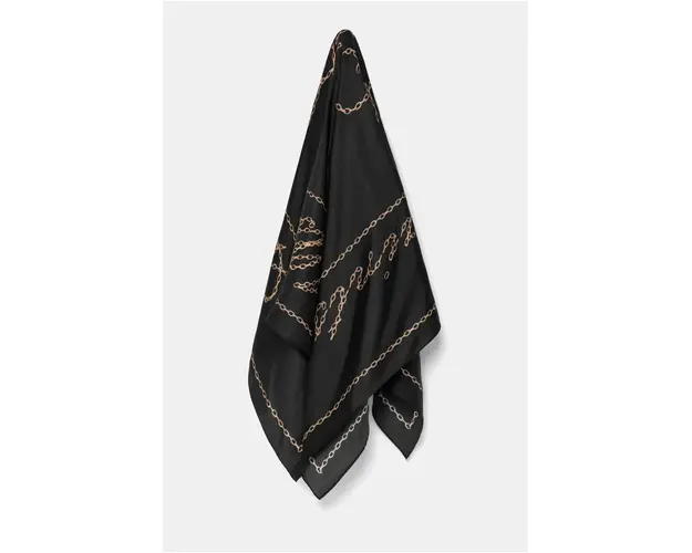AllSaints esarfa de matase culoarea negru, modelator, 29AS101596