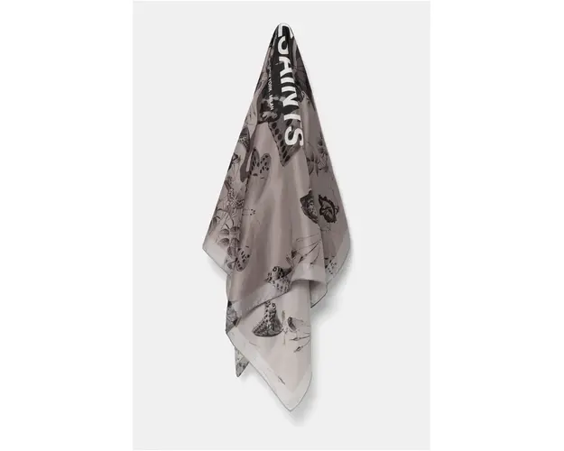 AllSaints esarfa de matase culoarea maro, modelator, 29AS101598