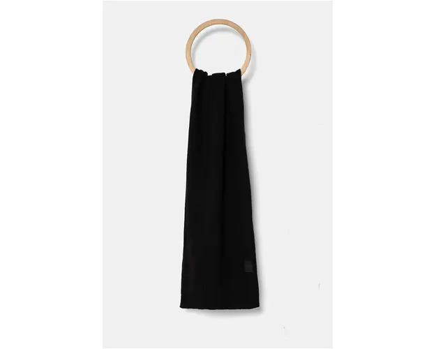 Boss Orange esarfa de lana culoarea negru, neted, 50522445