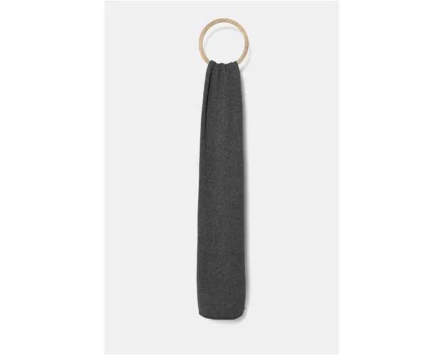 United Colors of Benetton esarfa din amestec de lana culoarea gri, neted, 1235DU01C