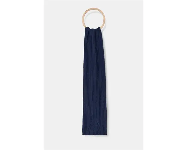 United Colors of Benetton esarfa de lana culoarea albastru marin, neted, 1244DU01G