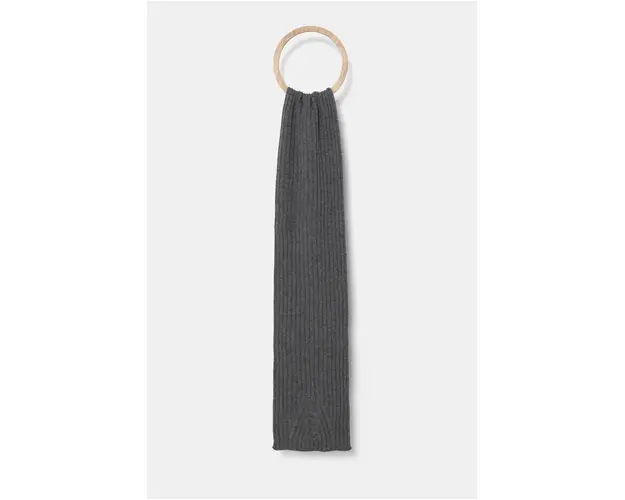 United Colors of Benetton esarfa de lana culoarea gri, neted, 1244DU01G