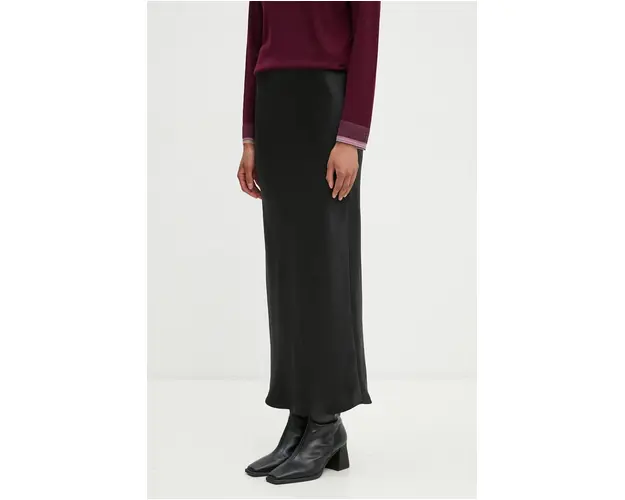 Samsoe Samsoe fusta SAAGNETA culoarea negru, maxi, drept, F24200090