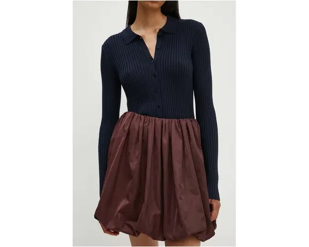 Herskind fusta Evans culoarea bordo, mini, evazati, 5202155