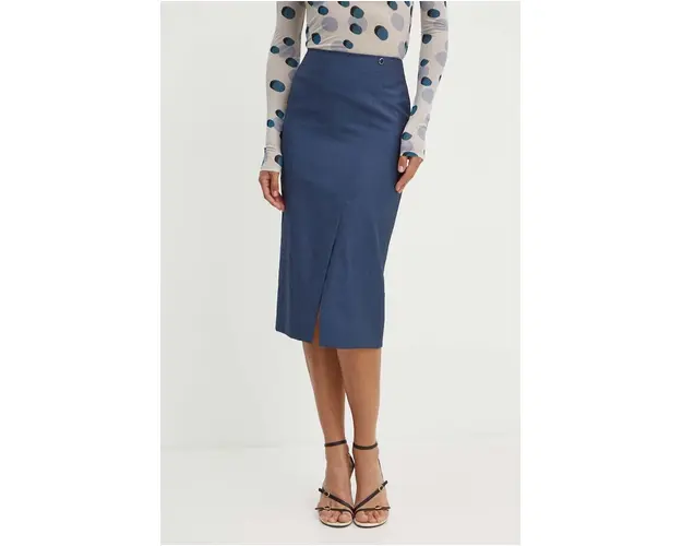 BOSS fusta de lana midi, creion, 50522604