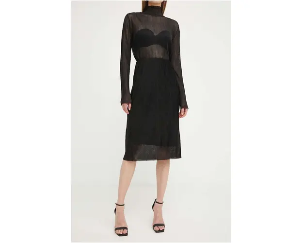 BOSS fusta culoarea negru, midi, drept, 50505812