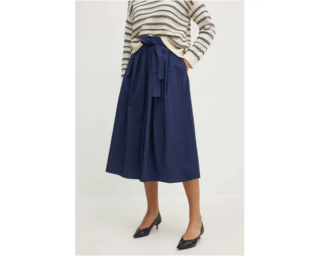 Weekend Max Mara fusta culoarea albastru marin, midi, evazati, 2425106051600