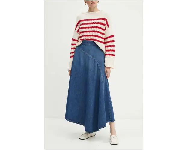 Weekend Max Mara fusta jeans maxi, evazati, 2425106071600